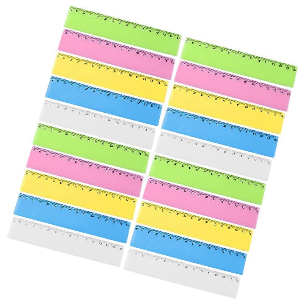 Clear Flexible Colored Rulers Set for Students – 25pcs Classroom Measuring Supplies for Teachers and Learners