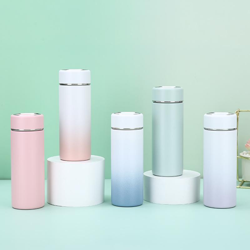 New Gradient Color Thermos Cup Stainless Steel Portable Water Cup Women's Straight Cup Pocket Small Simple Gift Cup