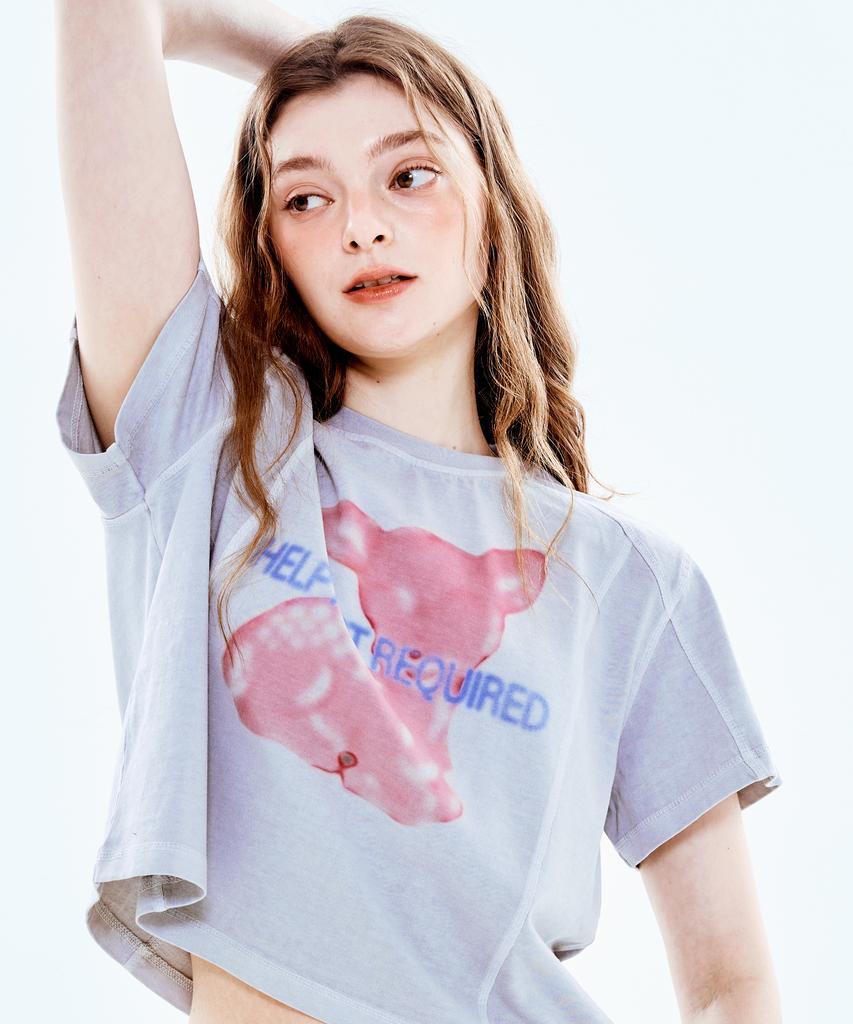Soipeuyukaen Pigment Print Semi-Crop T-Shirt