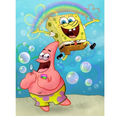Painting by Numbers Pictures for Painting Spongebob and Patrick 40x50cm
