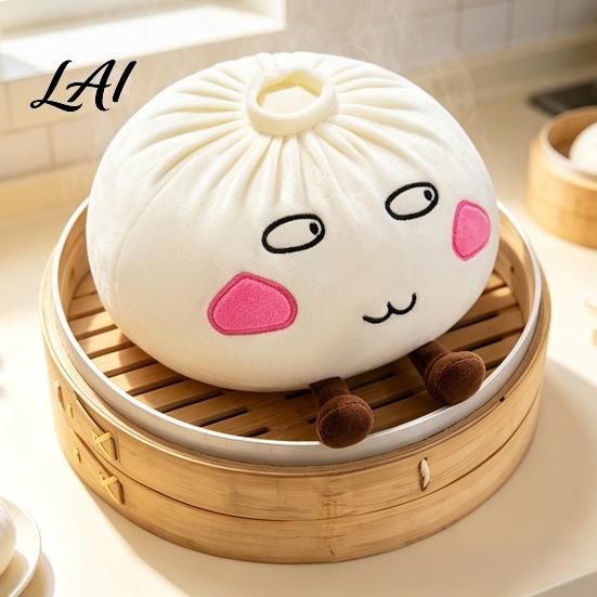 Creative Plush Home Decor Cute Dumpling Pillow Steamed Bun Stuffed Toy Soft Lazy Comfortable Toy Gift Sofa Cushion 28/40cm for Bedroom Kids Cuddly