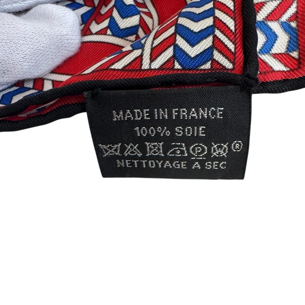 Hermes SELLE DES STEPPES (Saddle) Silk Calle 90 Scarf Navy Silk Used