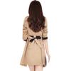 Fashion Women Winter Autume Buttons Back Bow Bandgae Windbreaker Jacket Coat Top