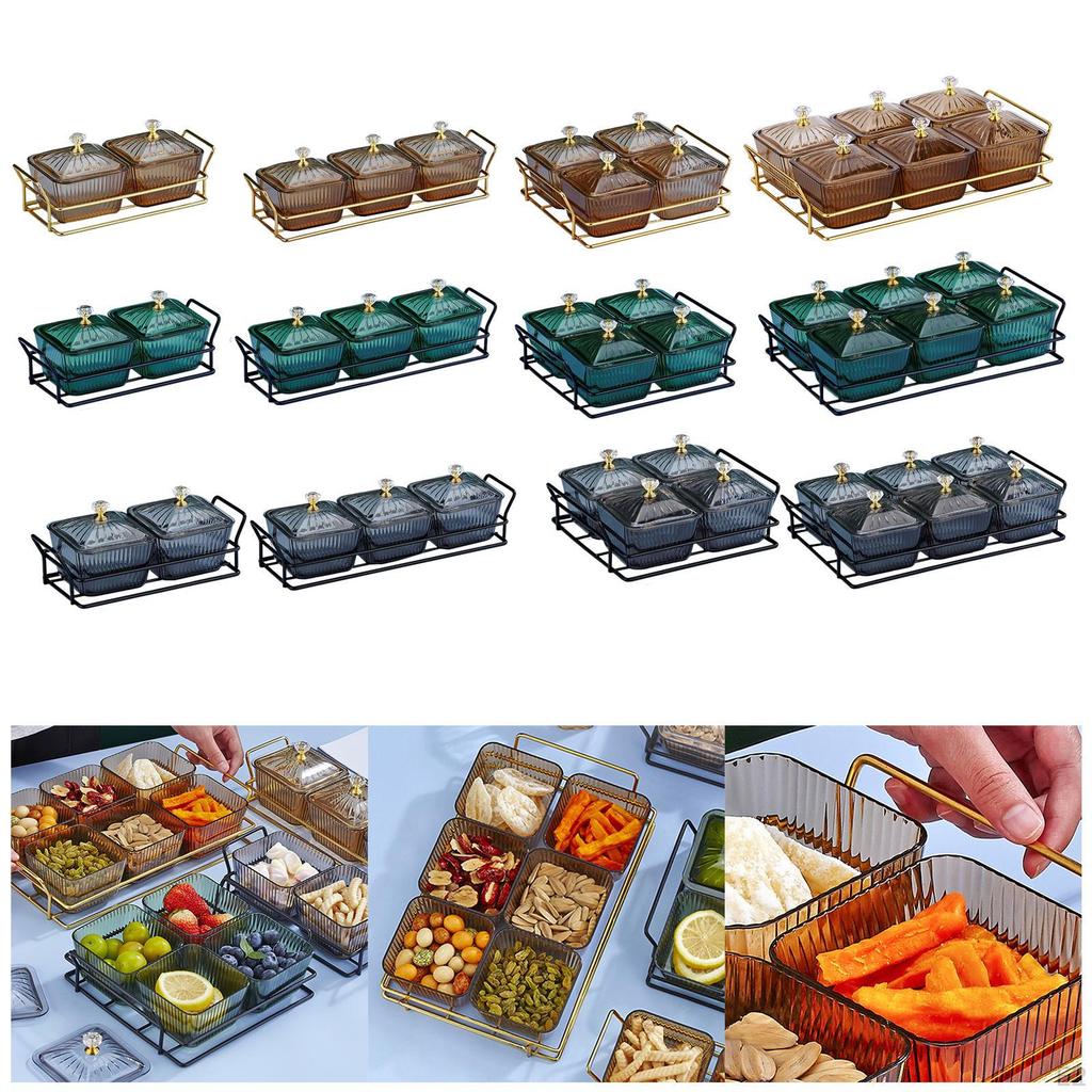Divided Serving Dishes Appetizer Tray Caddy Platter Desserts Plate Dried Fruit