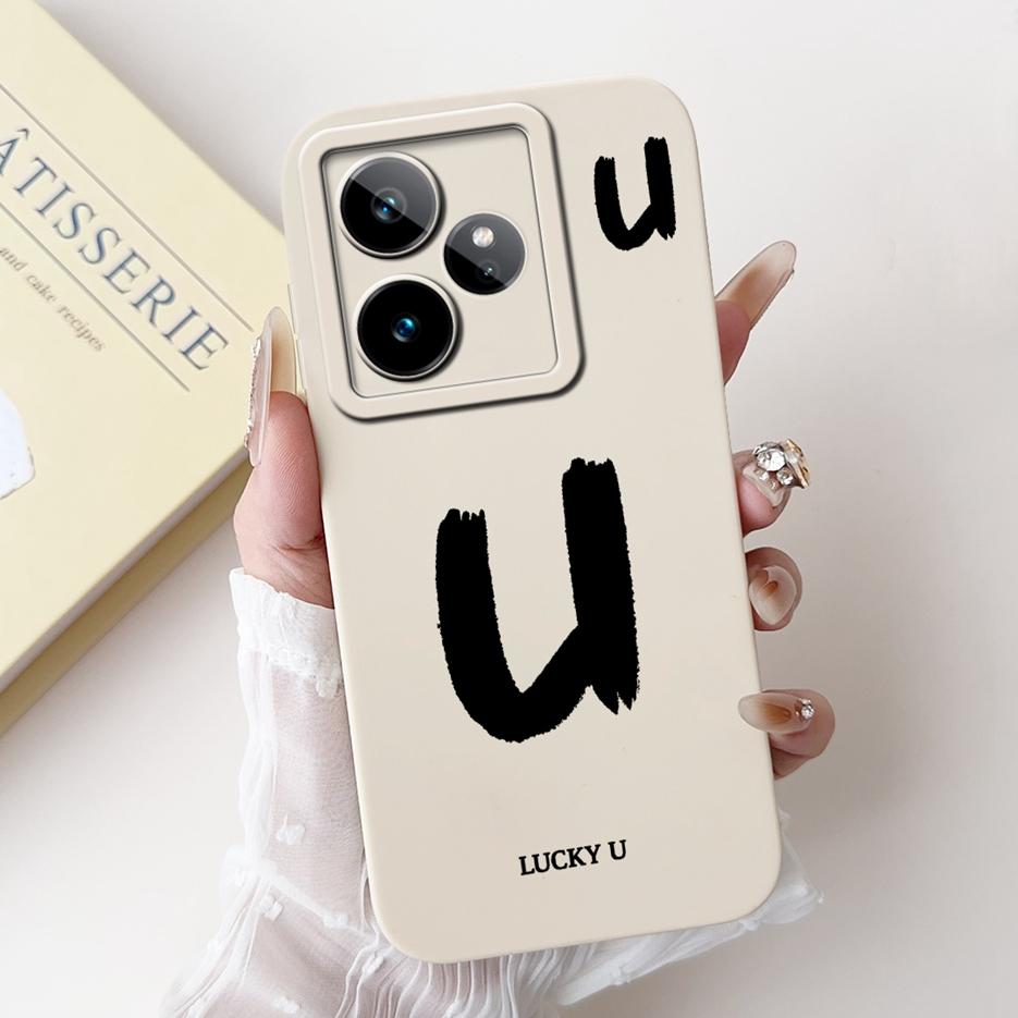 For Realme GT7 5G Case RMX5061 Cute Lucky Letters Cover Soft TPU Matte Phone Case For Realme GT 7 Pro GT7 T 7T GT7T Fundas Coque