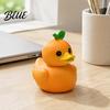 Frucht-Gemüse-Figuren Lustige Orange Aubergine Ente Figur Harzstatue Niedliche Schreibtisch-Dekoration im Pastoralen Stil für Auto-Armaturenbrett