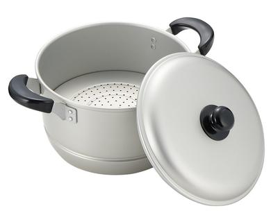 Pearl Metal Double Handed Steam with Pot For Gas Fire New Waco Trading Pot, Pot, Dual-Purpose Pot, 24cm, Lid, Only, Aluminum, Ceret, H-2415
