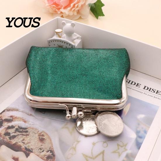 Lightweight Card Holder Vintage Glitter Mini Coin Purse, Portable Kiss Lock Closure Change Purse Pouch, Double-layer Wallet for Cards, Jewelry, Cash,
