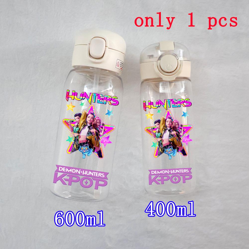 400ML-600ML Animated Movie K-Pop: Demon Hunters HUNTR/X Plastic Large Capacity Water Cup Bottle Gourde Drinking Bottle Gifts