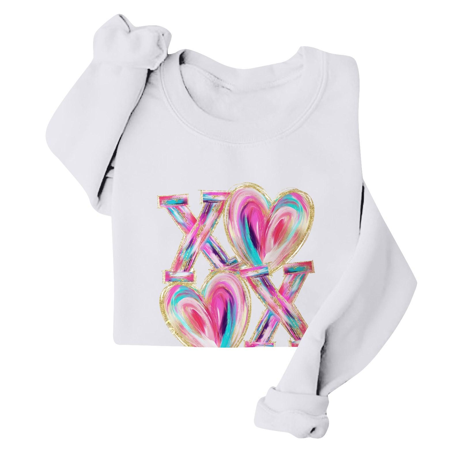 

Женские повседневные модные принты с длинным рукавом и круглым вырезом, толстовки, пуловеры, топы M белый