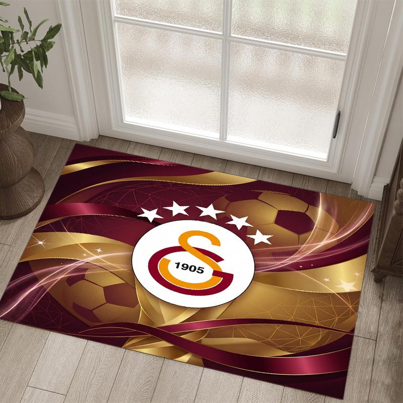 Galatasaray FC Design Crystal Velvet Carpet Cozy Non?Slip Printed Rug For Bedroom Living Room Entrance