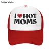 I Love Hot Moms Bucket Hat Unisex Adult I Heart Hot Moms Adjustable Baseball Cap Gift Hats Mesh Trucker Caps Unisex Womens