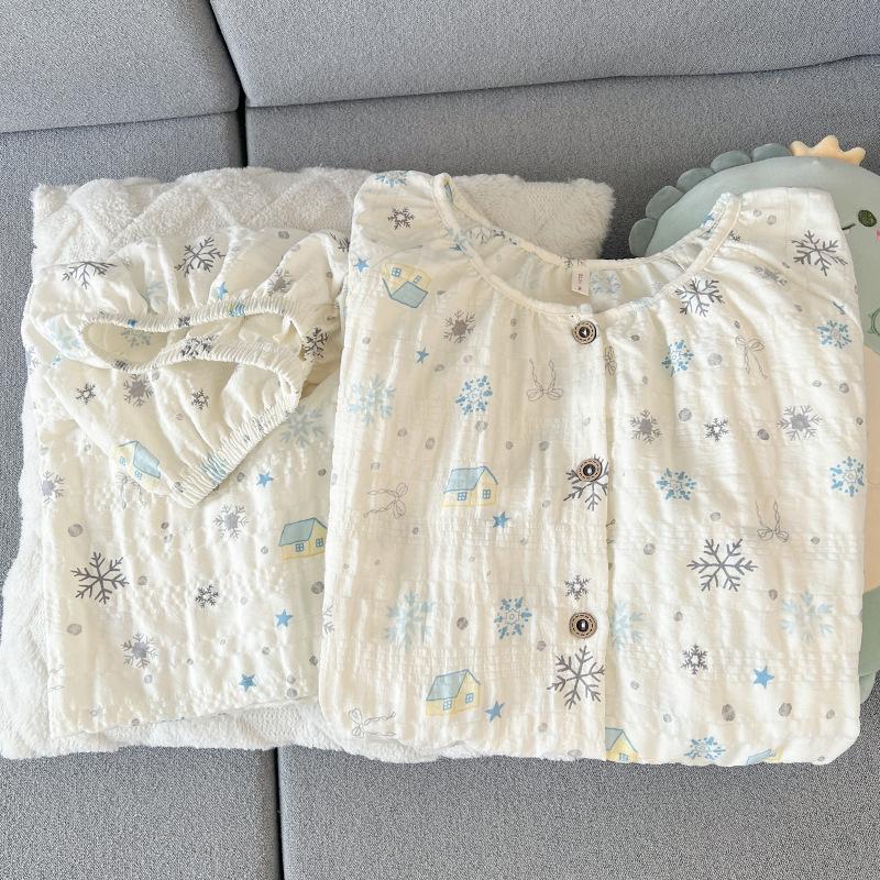 Summer Round Neck Short Sleeve Pajama Set for Women & Girls – Cute & Loose Fit