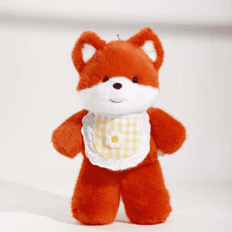 Bear Elephant Bib Rabbit Fox Plush Toy Stuffed Animal Doll Bedroom Decoration