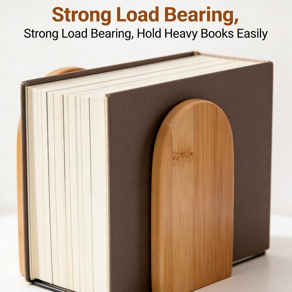 2Pcs Anti Slip Bookends Heavy Duty Desktop Storage Rack  for Books Cards Creative Magazine Holder