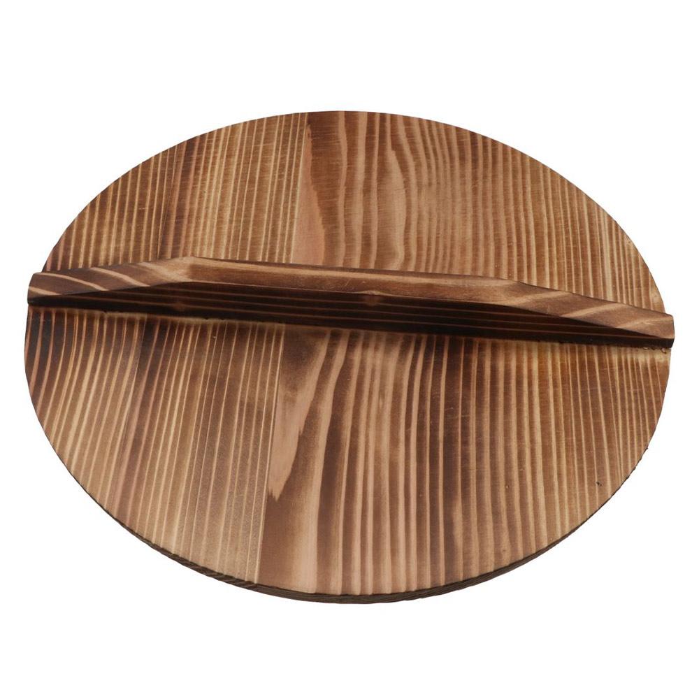 Wooden Anti-overflow Handmade Anti-scalding Pan Lid Iron Pot Cover Cookware Part Fir Wood Pot Lid