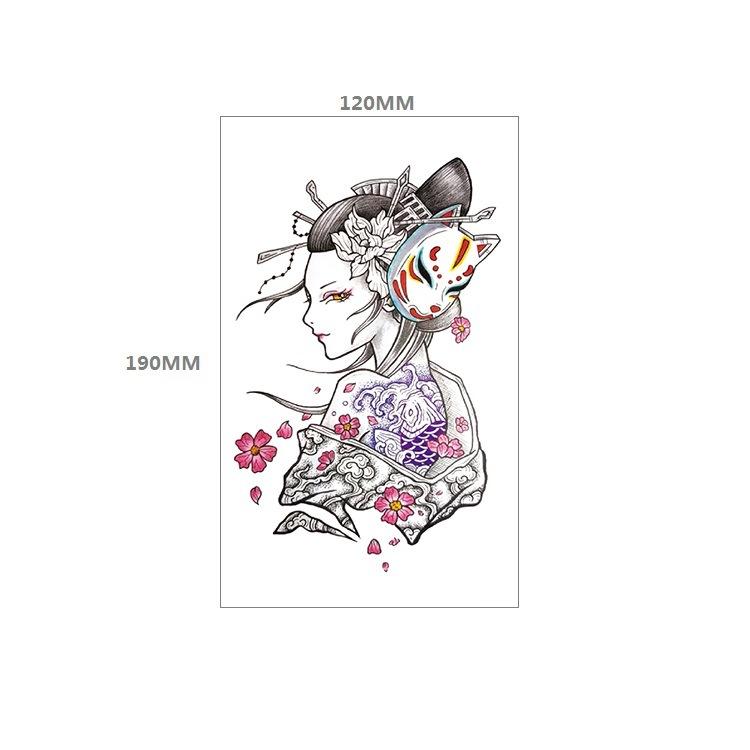 Waterproof Tattoo Sticker Girl Colored Rose Lotus Bohemian Brahma Totem Chest Back Cover Tattoo