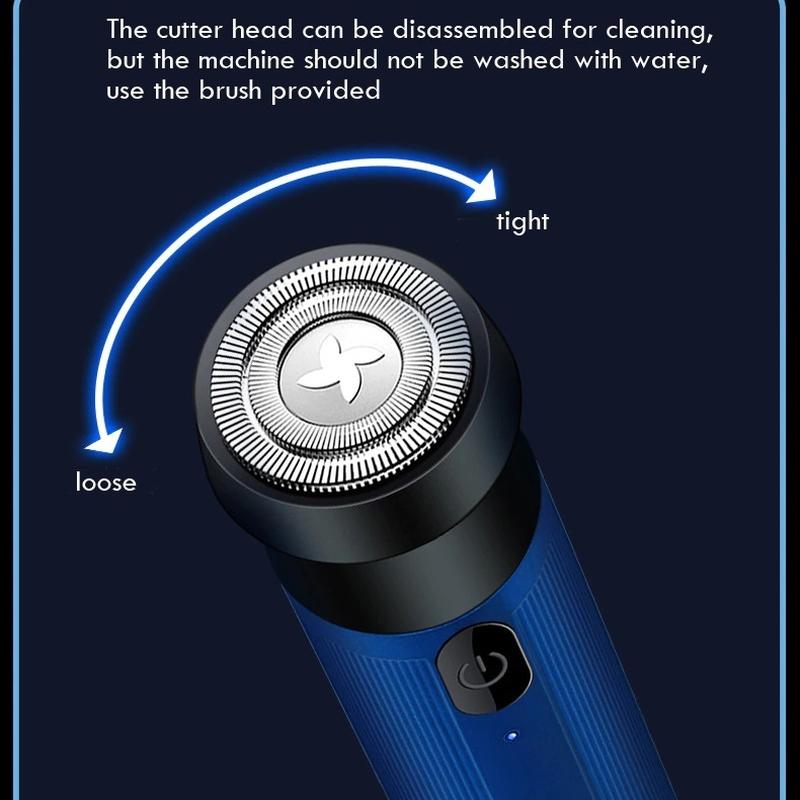 Mini Washable Electric Shaver USB Rechargeable Shaving Machine for Men Wet-Dry Dual Use Beard Razor