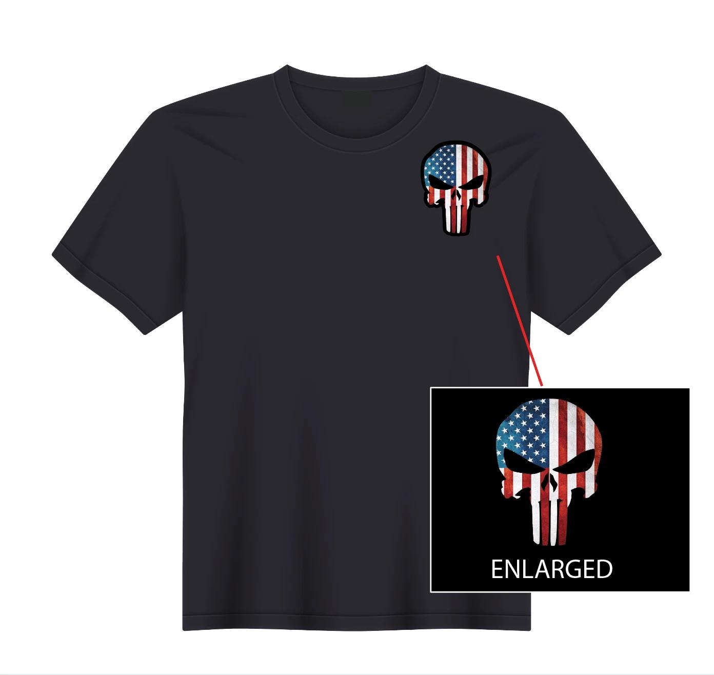 The Punisher USA American Flag Skull T-Shirt NEW S, M, L, XL 4XL