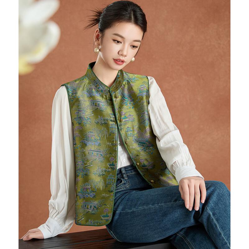 Meilannie New Chinese Style Jacquard Sleeveless Vest