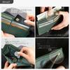 Genuine Leather Long 6 Card Slim Wallet with Bill Coin and Fragment Case SW2 [BLUE SINCERE] Ultra-thin Wallet, RFID, Slots, Anti-Skimming, Women's