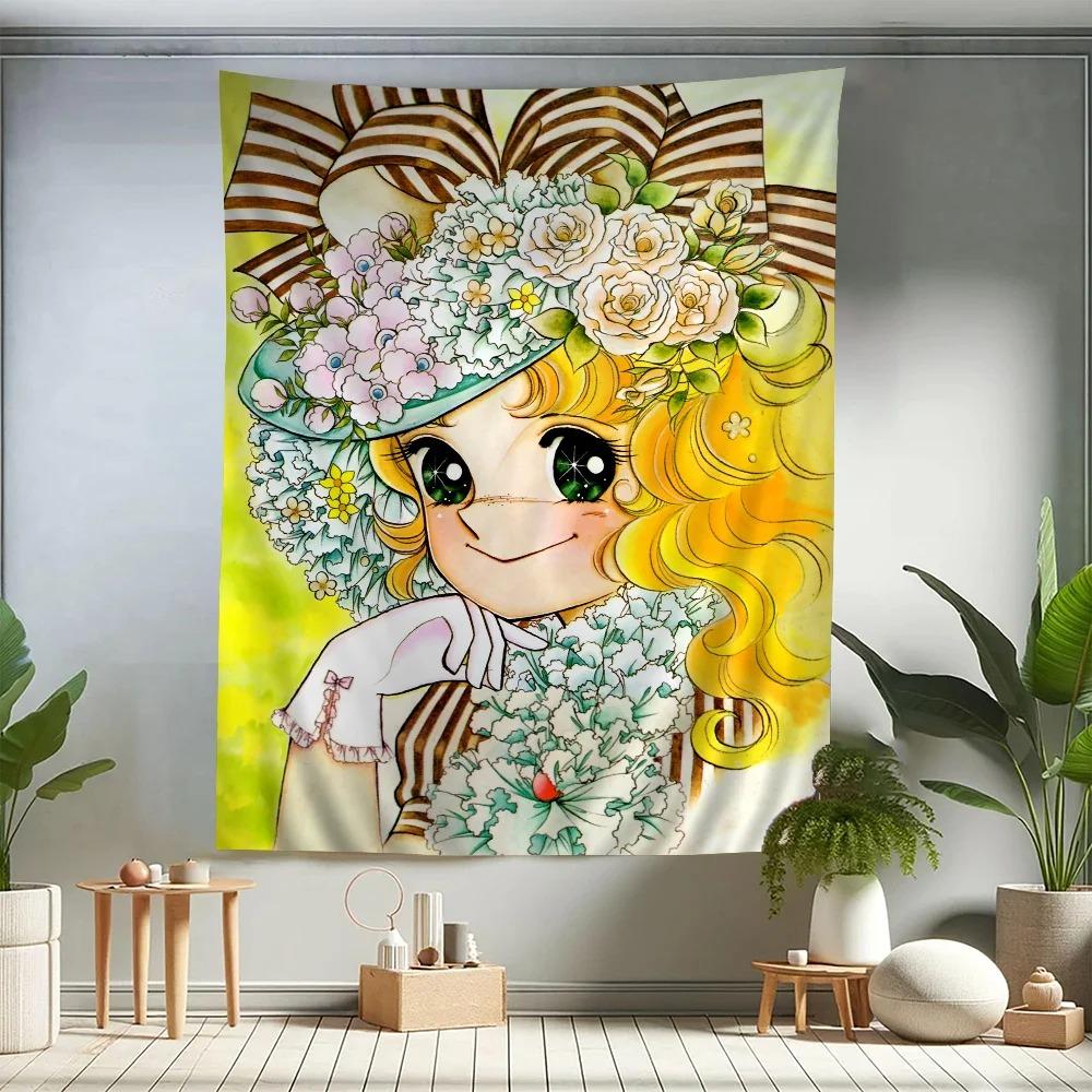 Anime Manga kawaii Candy Anime Colorful Tapestry Wall Hanging Bohemian Wall Tapestries Mandala Wall Hanging Sheets