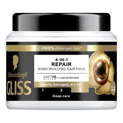 Schwarzkopf Gliss Maschera Riparatrice 4-in-1 Costruzione dei Legami per Capelli 400ml