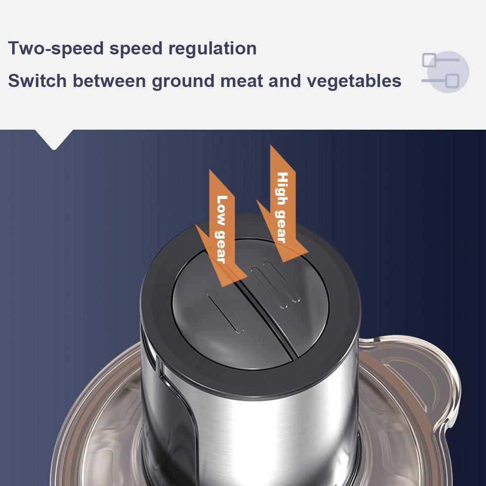 New 2 Speeds Electric Chopper Stainless Steel  Meat Grinder Household Food Processor Kitchen Garlic Vegetable Grinder