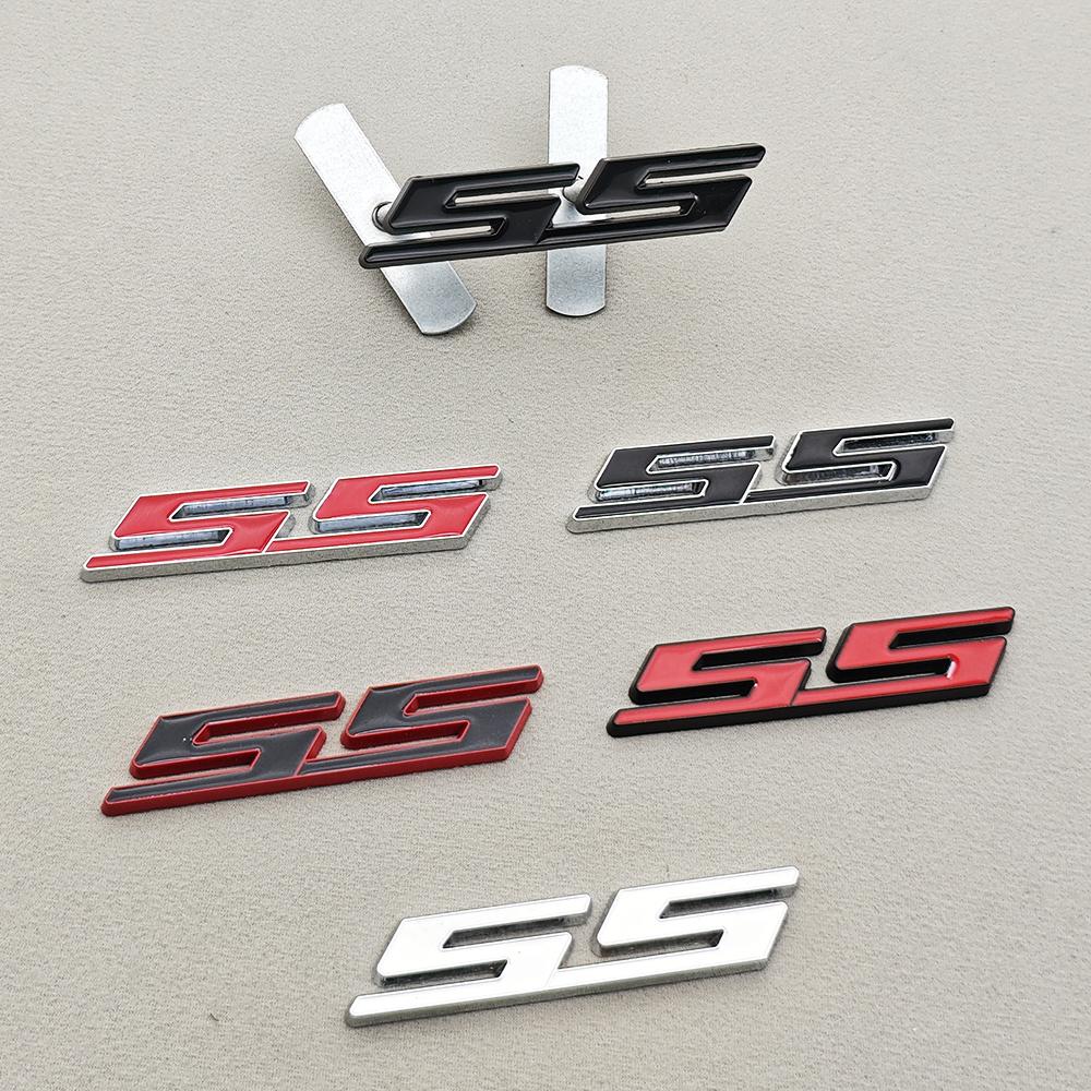 New Car Styling Badge 3D Metal SS Logo Front Grill Emblem Fender Trunk Sticker Decal Accessories For Chevrolet Camaro Silverado