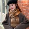 Red knitted scarf women's autumn and winter atmosphere sense versatile thickened warm Christmas gift scarf shawl
