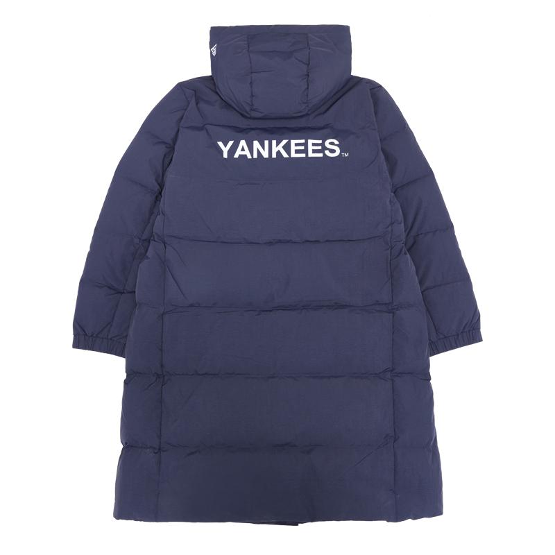 New Era MLB New York Yankees Casual Basic Series Warm Long Hooded Down Jacket Unisex Outerwear Navy-Blue 14450501