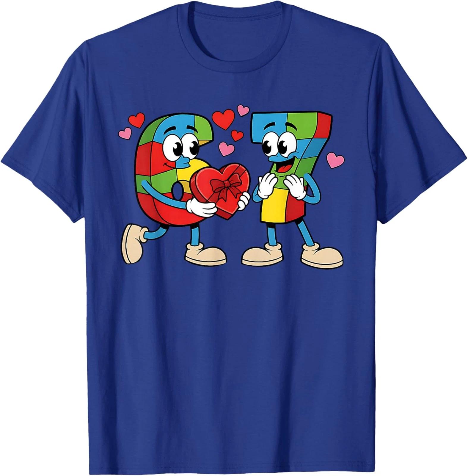 Funny Valentines Gen Alpha Six Seven Valentines Day T shirt 2XL