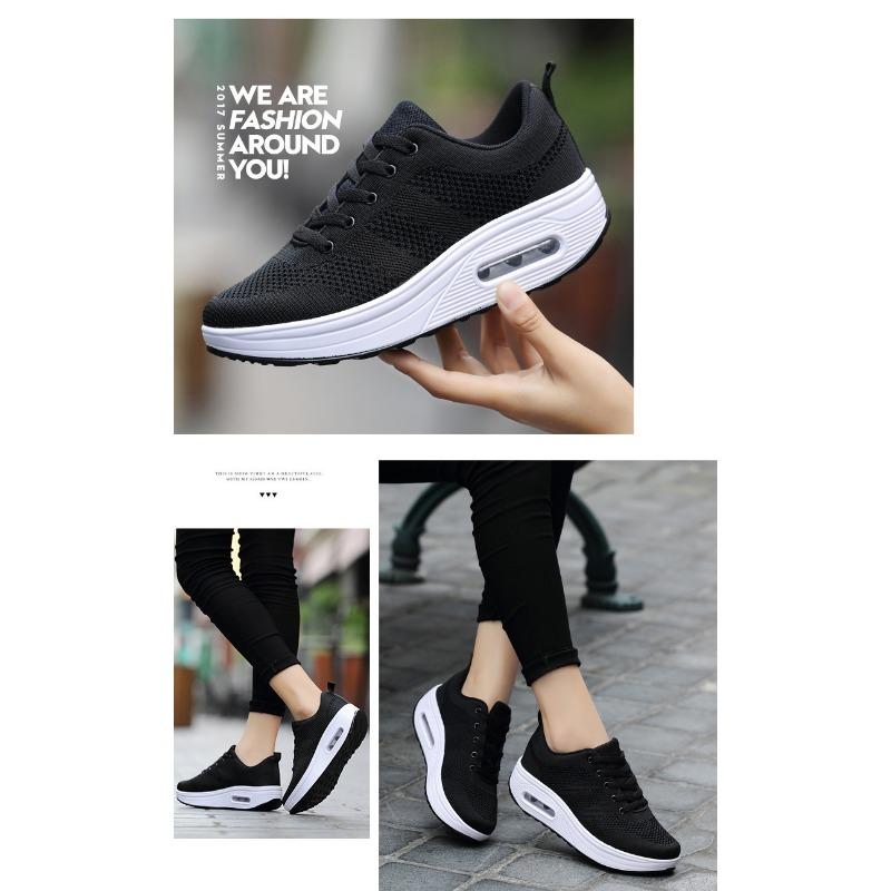 Damenschuhe mit fliegendem Webmuster, Freizeitschuhe für Damen, modische Schuhe mit dicker Sohle, Damenschuhe