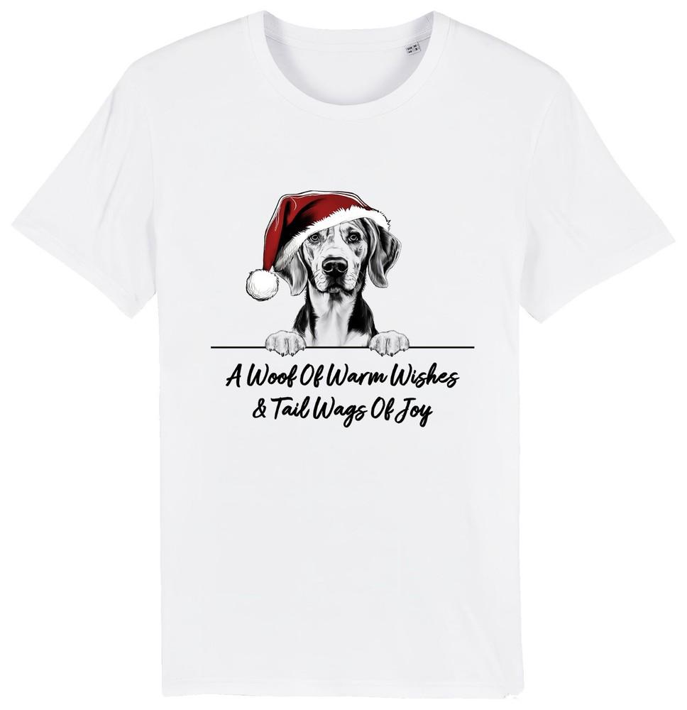 

FOXHOUND Christmas Dog T-Shirt Adults Kids Woof Wishes Tail Wags Dogs Xmas Gift L