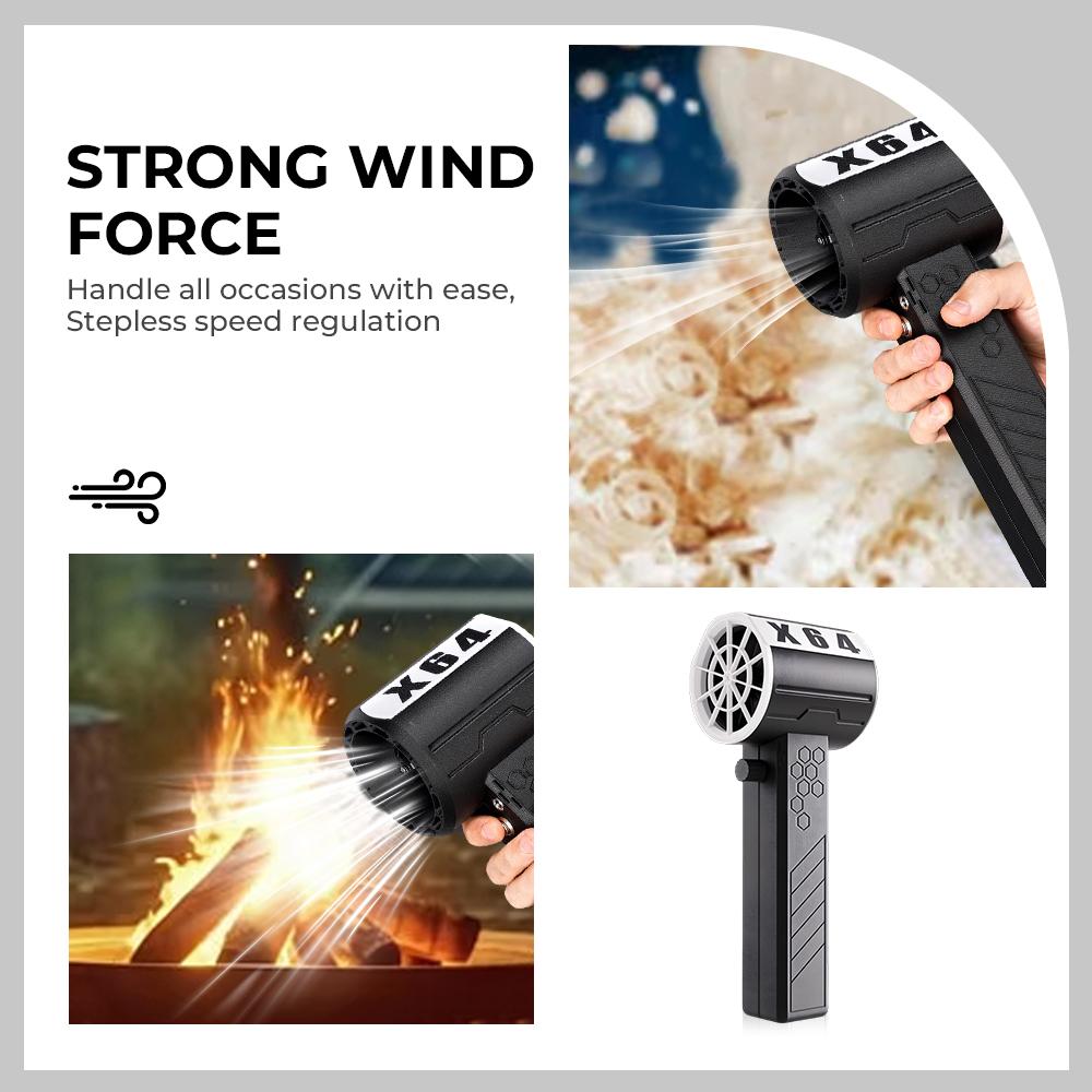 X64 Powerful Air Blower 64mm Brushless Handheld Turbo Jet Fan Max 1400G Thrust 1000W High Power Car Water Blower & Leaf Blowers