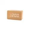 1PC Mode Wecker LED Holz Uhr Tisch Voice Control Digitale Holz Despertador USB/AAA Betriebene Elektronische Desktop Uhren