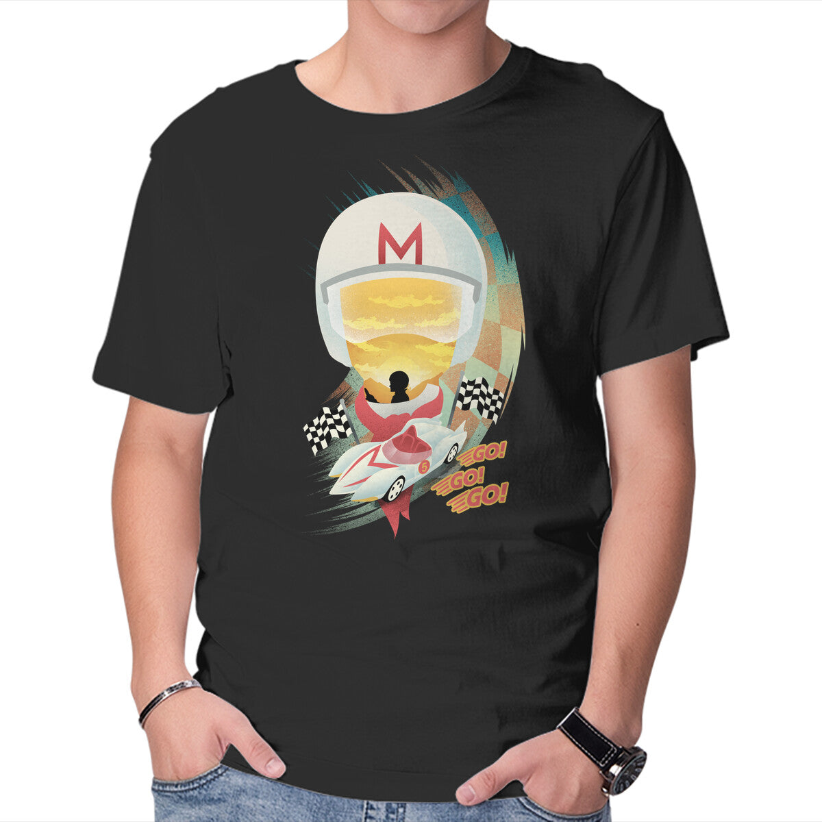 Unisex Crew Neck T-Shirt Go Racer Graphic Short Sleeve Casual Tee XXL