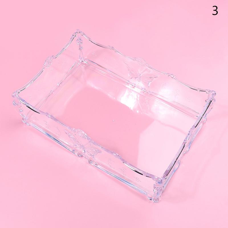 

Коробка для хранения ватных дисков для ногтей с бабочкой, прозрачная, розовая, с дизайном, салфетки, контейнер, органайзер для кистей, футляр для косметики, инструменты для дизайна ногтей 3 прозрачный