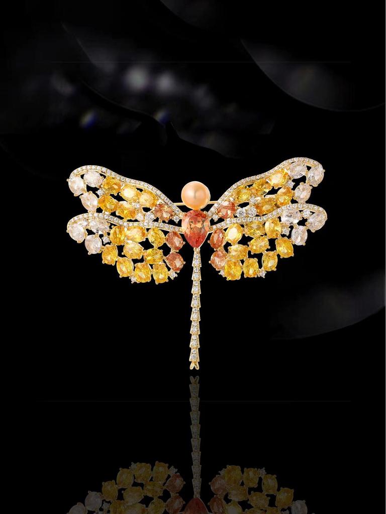 Snowflake & Butterfly Zircon Brooch with Freshwater Pearl for Women's Korean Style Suit Coat