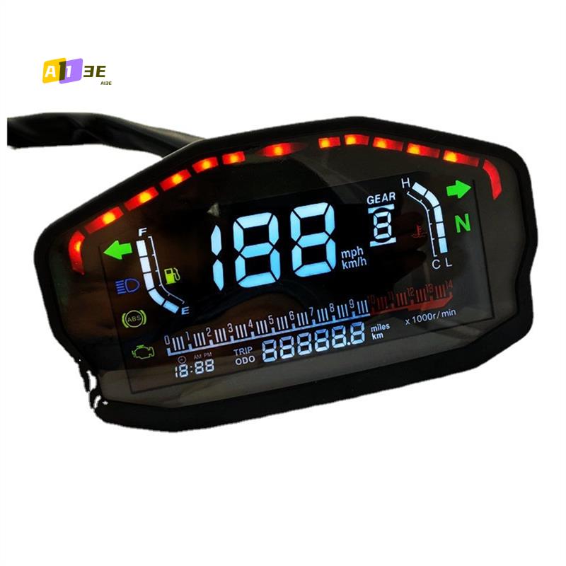 A03E-Digital Motorcycle Speedometer LED Dashboard RPM For Honda Ducati Kawasaki