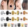 2pcs/lot Fashion Steel Punk Stud Earrings For Men and Women Gothic Pop Hip Hop Fake Earrings Jewelry Gift 6-14mm
