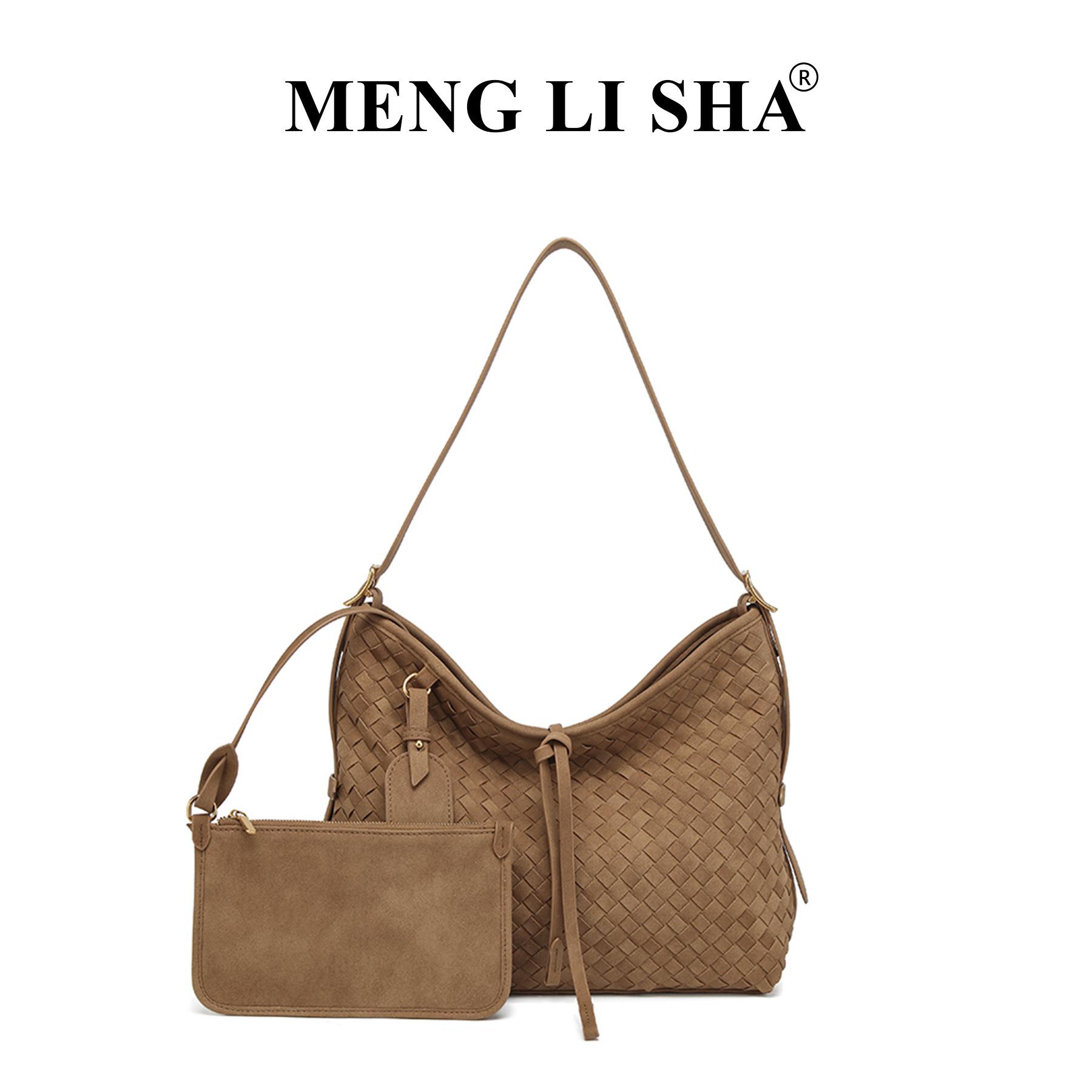 

European and American New Niche Design Lazy and Relaxed Hand Woven Shoulder Bag Suede Large Capacity Commuting Women s Bag хаки