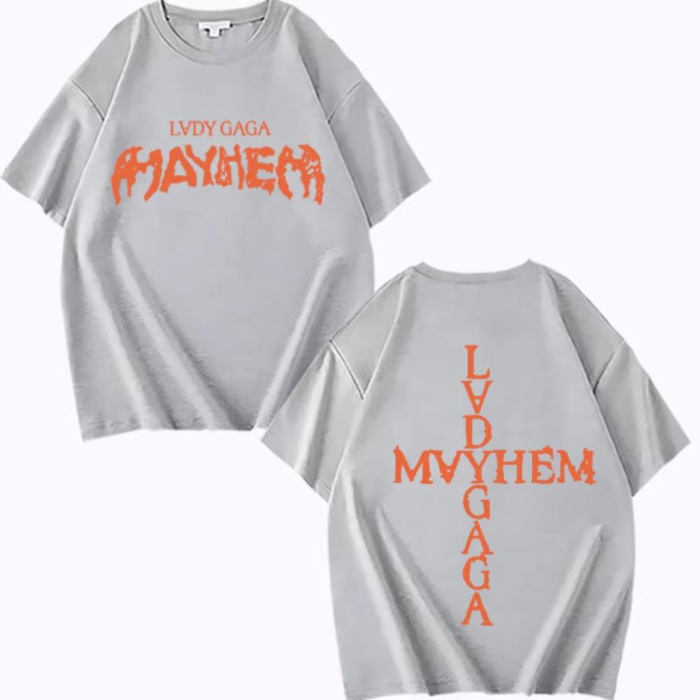 Lady Gaga Mayhem New Album T Shirt Men's Women Oversized Cotton Cool Hot Sale Short Sleeve Summer Print Unisex Plus Size Tops