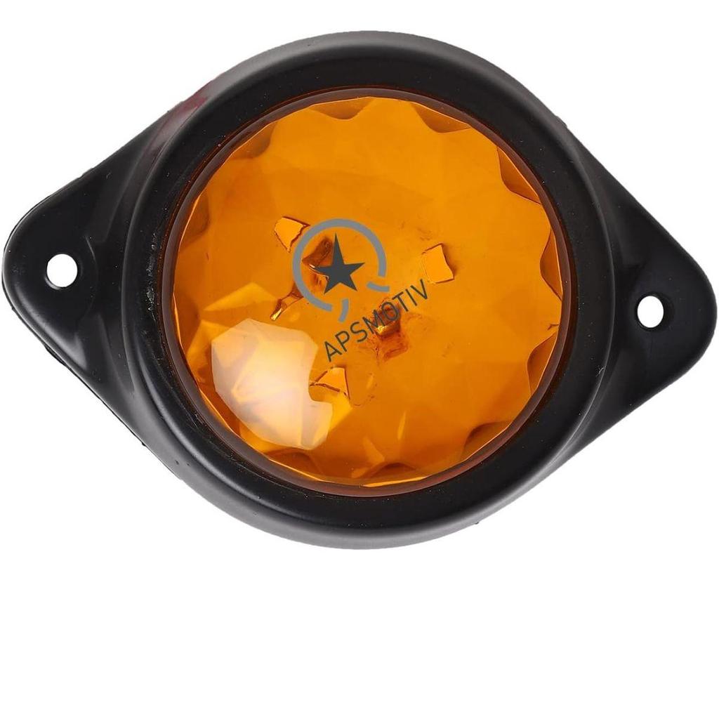 Pack of 6 Round Amber LED Trailer Side Marker Lights 12V DC Clearance Signal Lamps for Truck Boat Bus