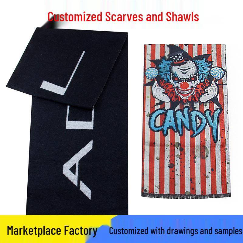 Męski szalik zimowy w czystą szarość w kratę, mieszanka wełny - gruby i ciepły