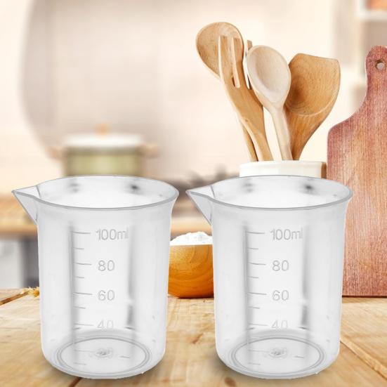 Copo Medidor 100ML Antiaderente Multiuso Plástico Bico Anti-gotejamento Copo de Mistura Equipamento de Laboratório