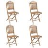 Ensemble à manger d'extérieur - vidaXL - 5pcs - Pliable - Résistant à l'eau - Bambou