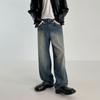 MYQ Men's Korean Style Loose Wide-Leg Retro Jeans