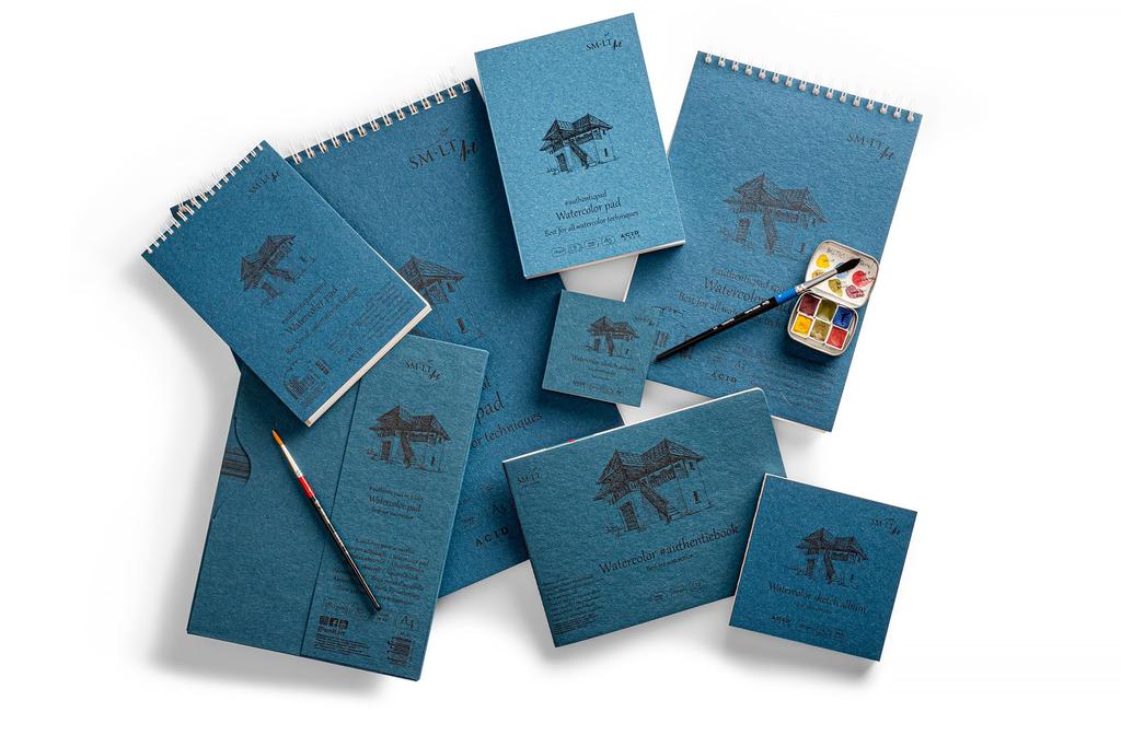 Authentic Sketchbook Watercolor Premium Watercolor Paper Lay Flat Binding Size 140 X 140mm SM•LT