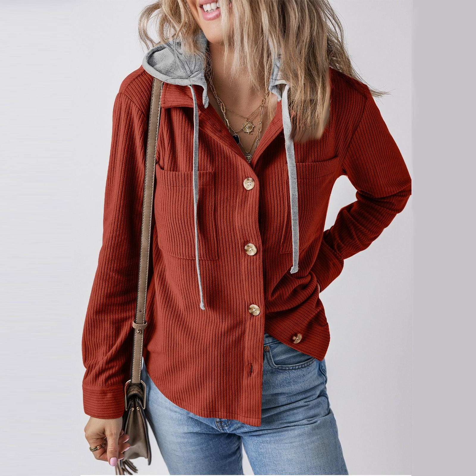 

Женский свободный повседневный кардиган с капюшоном и застежкой-молнией на пуговицы, кошелек, куртка с капюшоном и завязками на шнурке XL шафрановый